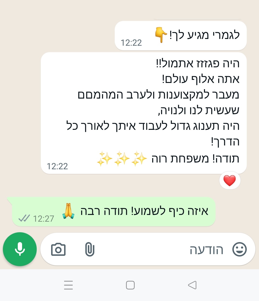 המלצה מלקוח
